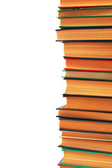 books stack isolated on a white