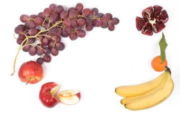 frame from fresh fruits