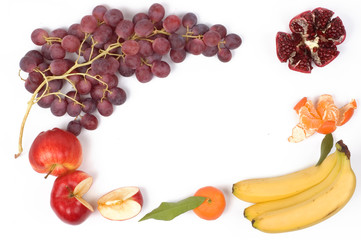 frame from fresh fruits