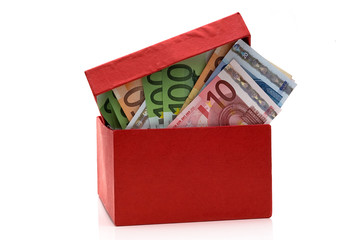 Red box with the euros