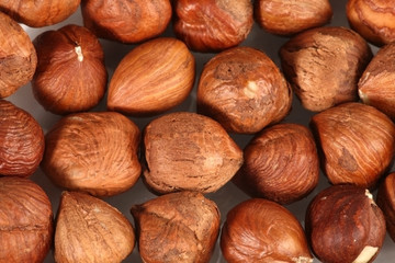 Detailed view on brown nuts