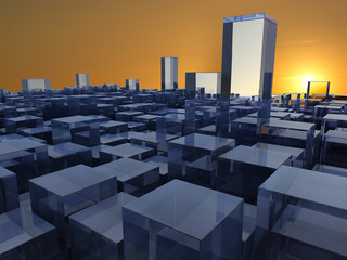 Fototapeta premium abstract glass city