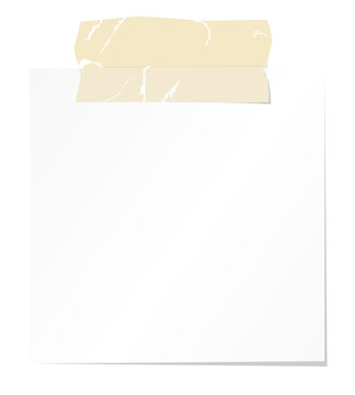Blank note paper with sellotape