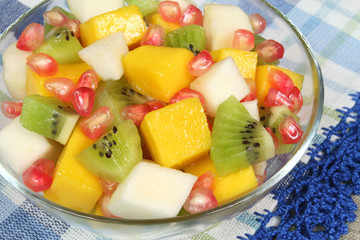 Kiwi, mango, pomegranate