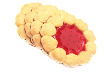 Stack of cookies isolated on white.