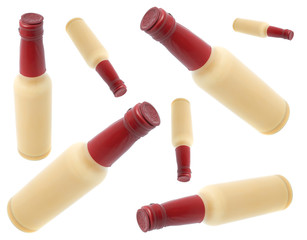 Bottle of liqueur  isolated on white background