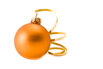 Christmas glass ball decoration on white background