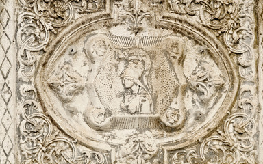 Ancient greek relief showing goddess Athena