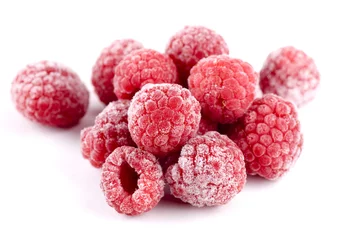 Foto op Plexiglas Frozen Raspberries © Barbro Bergfeldt