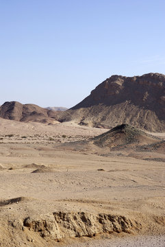 Egyptian desert. Beautiful  majestic landscape with mountains.