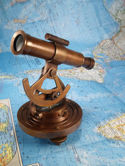 Sextant with map