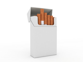 Open pack of cigarettes