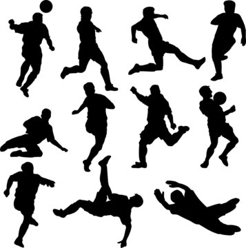 Football Players Vector Silhouettes