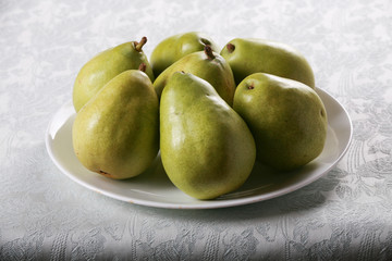 Plate of Bartlett pears