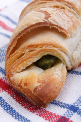 fresh croissant with spinach