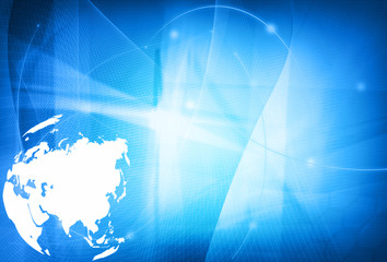 Asia map technology-style artwork