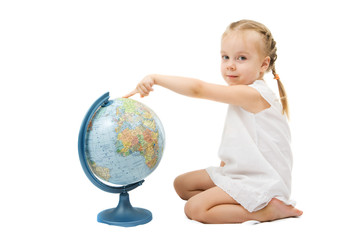 Girl with globe