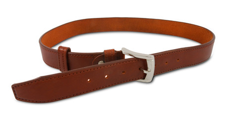 Brown leather belt isolated