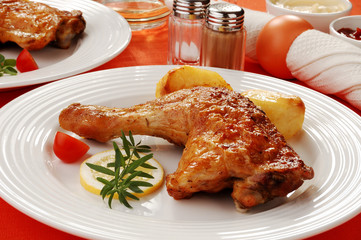 Roasted chicken fillet with vegetable salad