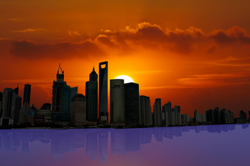 Fototapeta na wymiar illustration Shanghai Skyline