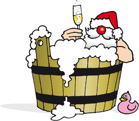 der Weihnachtsmann badet