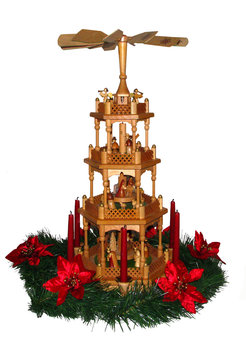 Christmas Pyramid With Red Wreath