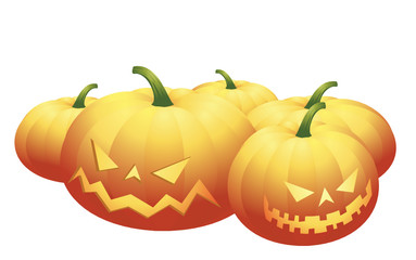 halloween pumpkins - isolated on white