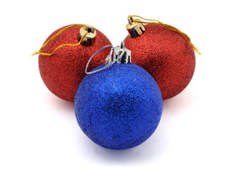 Christmas balls isolated on white