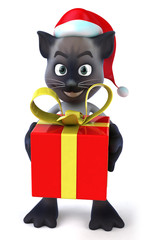 Chat en père noël