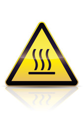 Panneau de danger haute temp&eacute;rature (reflet)