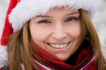 Christmas portrait of a beautiful woman