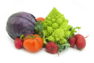 Cauliflower Romanesco broccoli and vegetables