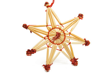 Christmas decorative star from straw