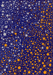 Background from gold and silver stars