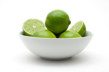 Collection of limes in a bowl