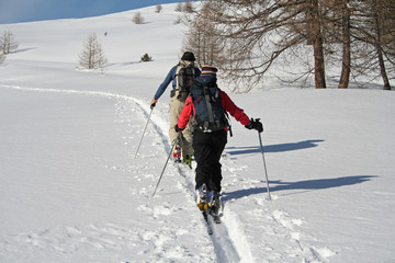 Skieurs de randonnée