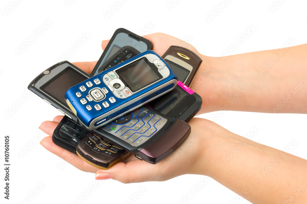 Canvas Prints mobile phones in woman hands