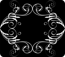 Fototapeta premium Floral black banner