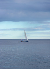 Naklejka na ściany i meble sailboat in the ocean