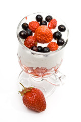 Strawberry with whipped cream
