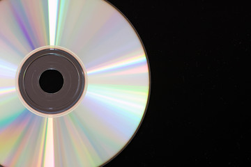 CD disc on black background