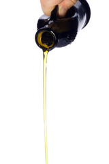 Olive poured out from the bottle