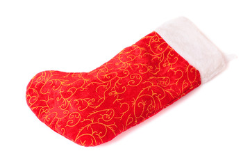 christmas sock  isolated on white