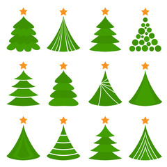 Set of christmas trees. Vector-Illustration.