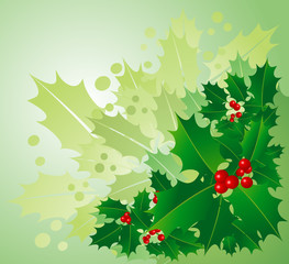 Fototapeta premium Holly berries background