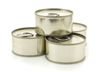 Four metal cans