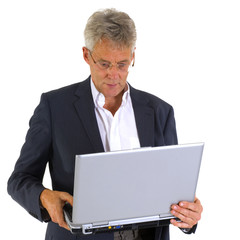 CEO is working with laptop