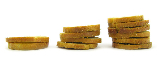Bread slices look like coins