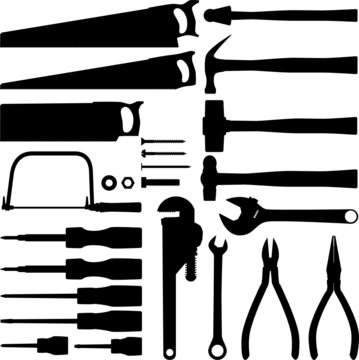 Hand tool silhouettes