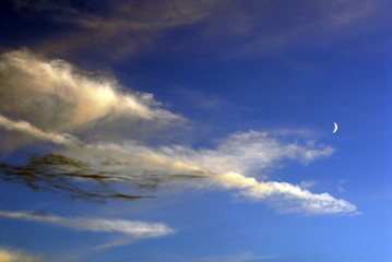 himmel, mond, wolken